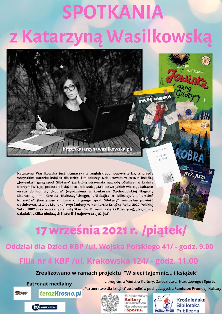 Spotkania z Katarzyną Wasilkowską w Krośnie - zaproszenie