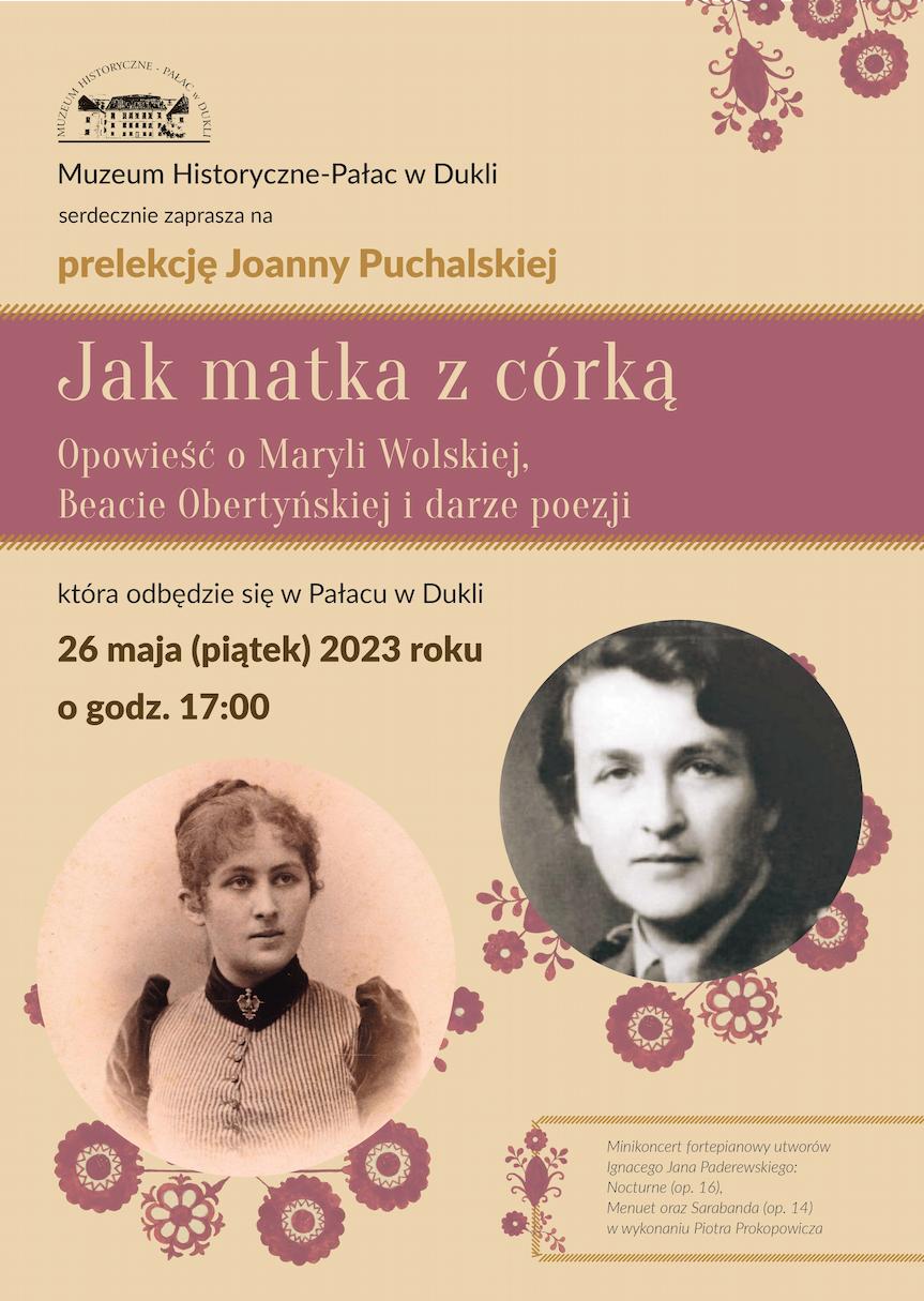 Prelekcja Joanny Puchalskiej i mini koncert fortepianowy - zaproszenie
