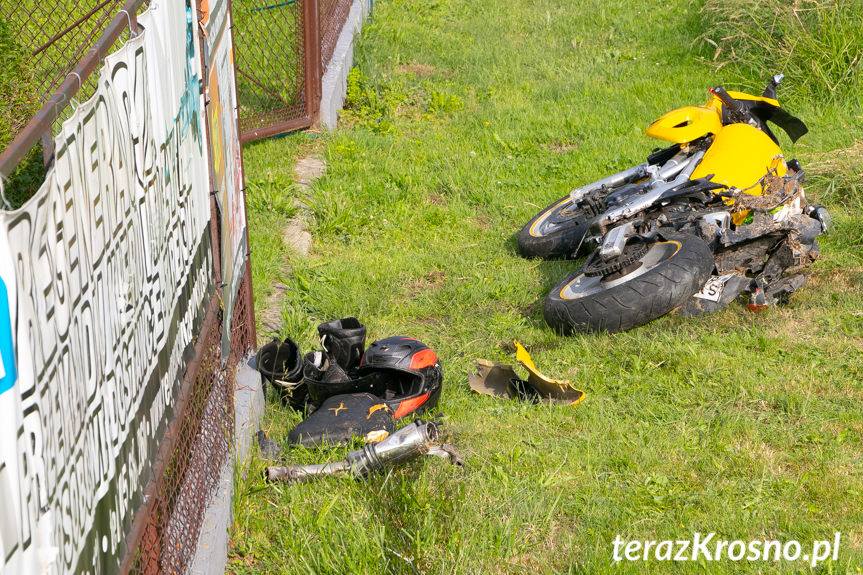 Wypadek motocyklisty w Iskrzyni