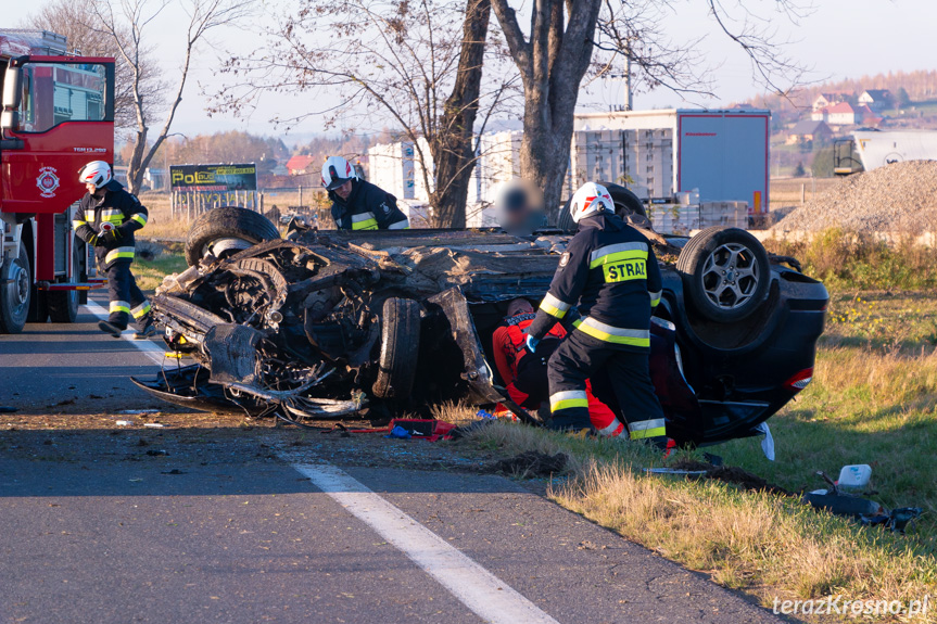 Wypadek na DK28 pomiędzy Iwoniczem a Klimkówką