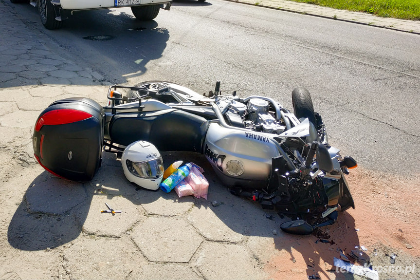 Wypadek na Pużaka, zderzenie motocykla i samochodu