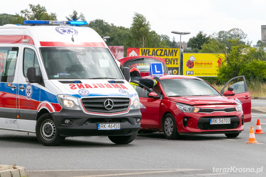 Wypadek na skrzyżowaniu w Krośnie