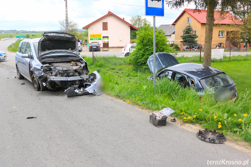 Wypadek w Bziance na skrzyżowaniu