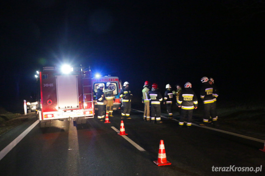 Wypadek w Klimkówce, potrącony pieszy 