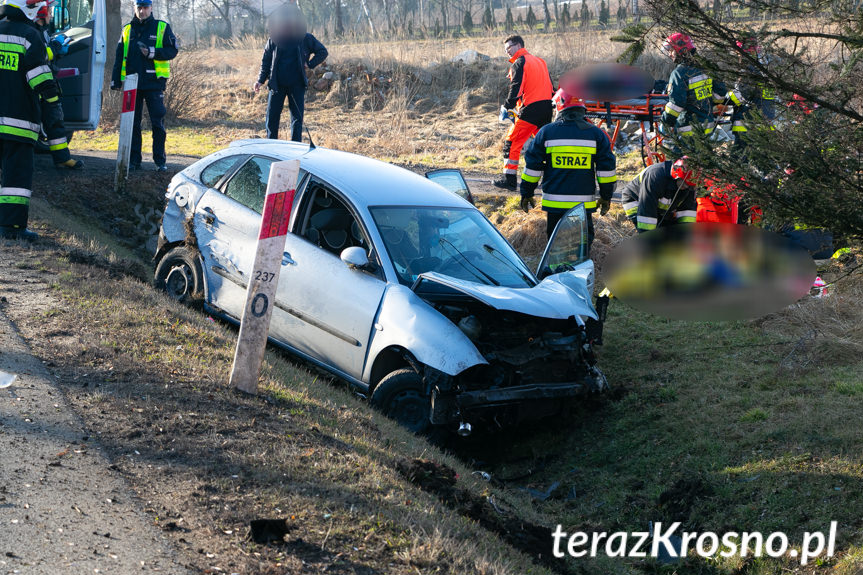 Wypadek w Krośnie, cztery osoby poszkodowane