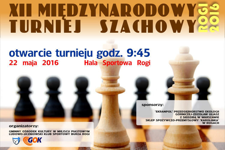 XII Międzynarodowy Turniej Szachowy - Rogi 2016