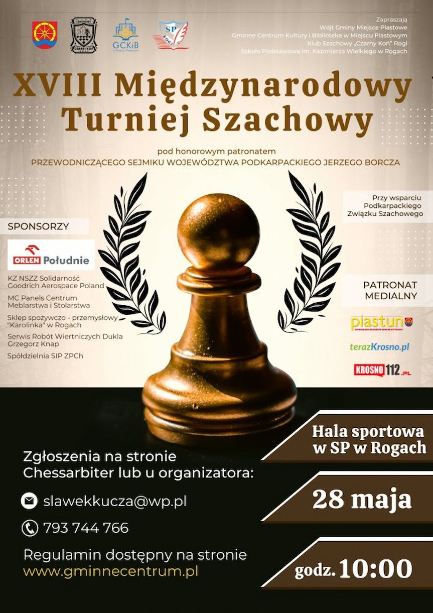 XVIII Międzynarodowy turniej Szachowy w Rogach - zaproszenie