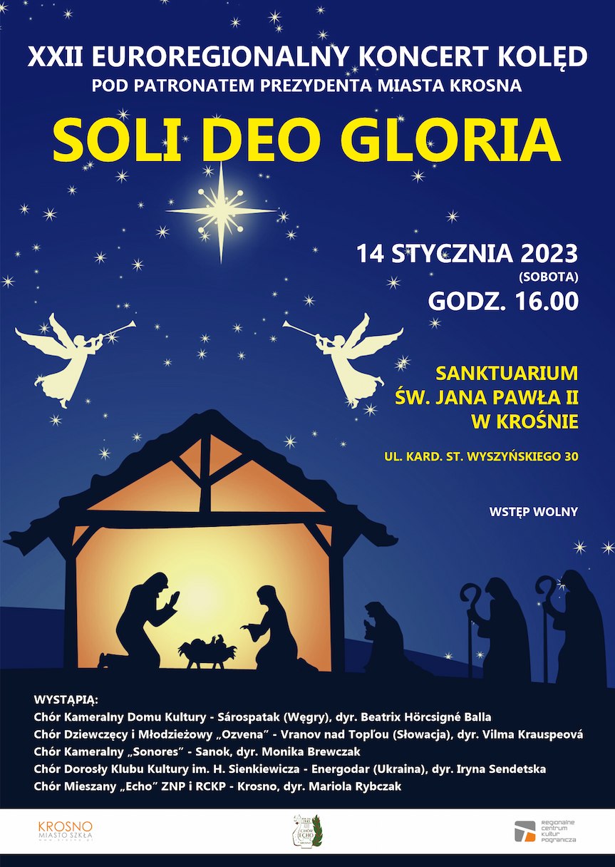 XXII Euroregionalny Koncert Kolęd "Soli Deo Gloria" - zaproszenie