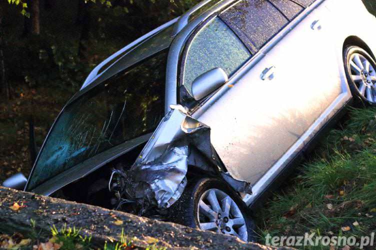 Zderzenie dwóch samochodów w Klimkówce.