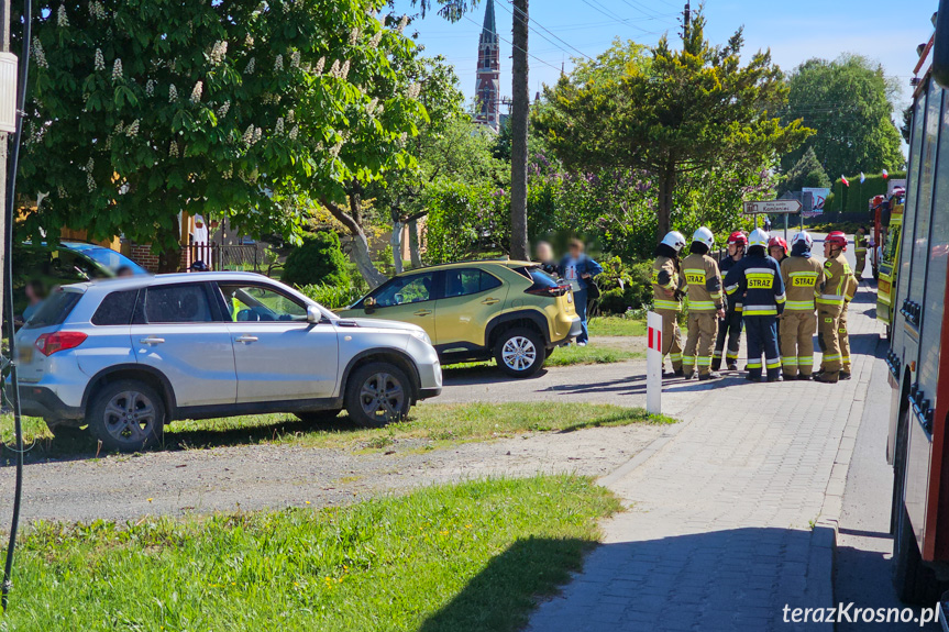 Zderzenie dwóch samochodów w Korczynie