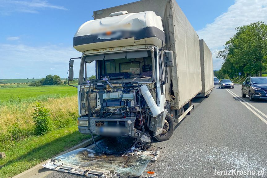 Zderzenie ciężarówek w Krośnie