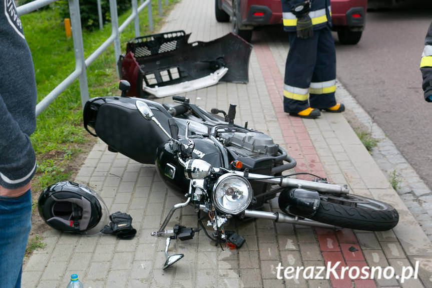 Zderzenie motocykla z samochodem w Komborni