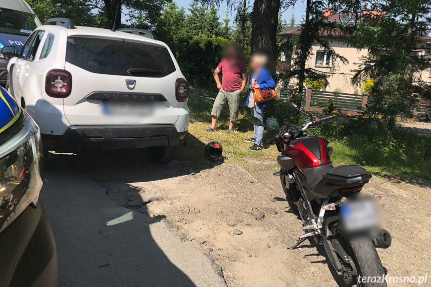 Zderzenie motocyklisty z osobówką w Miejscu Piastowym