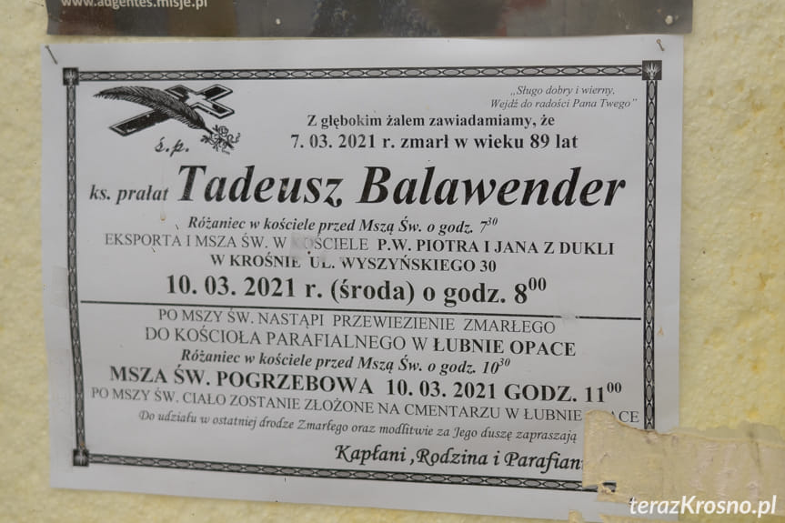 Pogrzeb ks. prał. Tadeusza Balawender