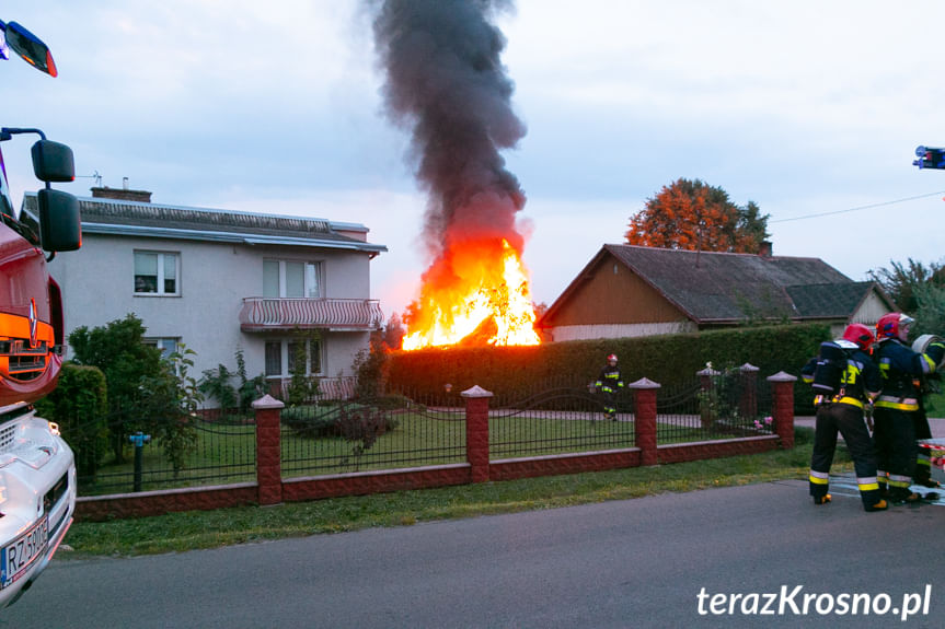 Pożar budynku gospodarczego we Wrocance