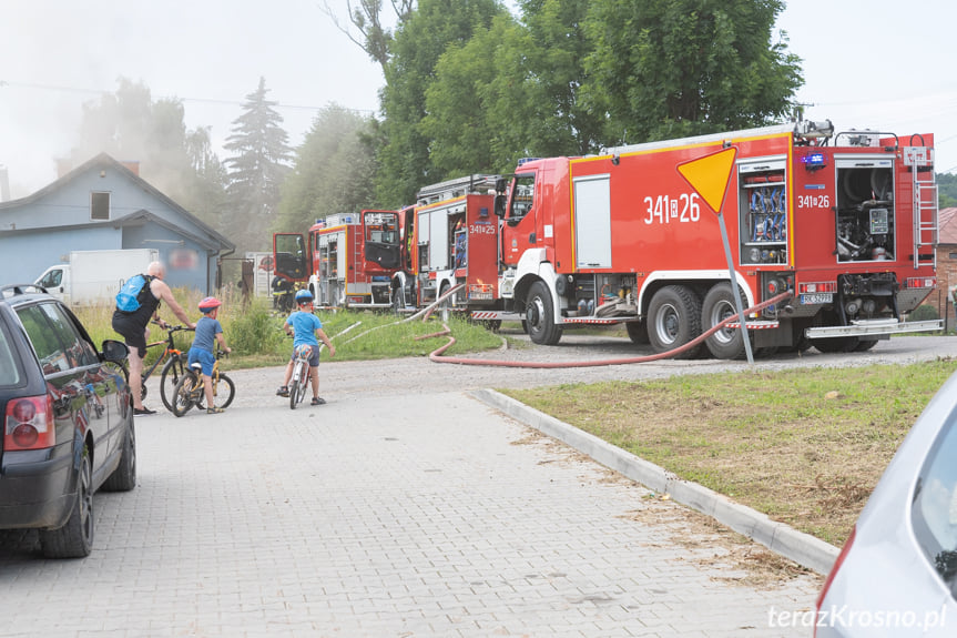 Pożar w budynku masarni w Bratkówce
