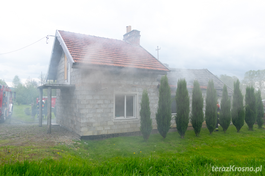 Pożar budynku w Przybówce