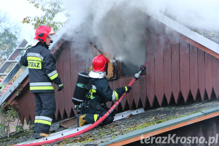 Pożar domu w Iwoniczu