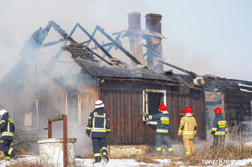 Pożar drewnianego budynku w Kopytowej