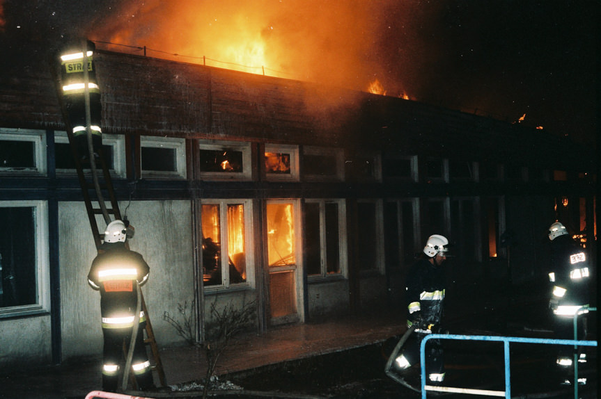 Pożar przedszkola przy ul. Szpetnara w Krośnie