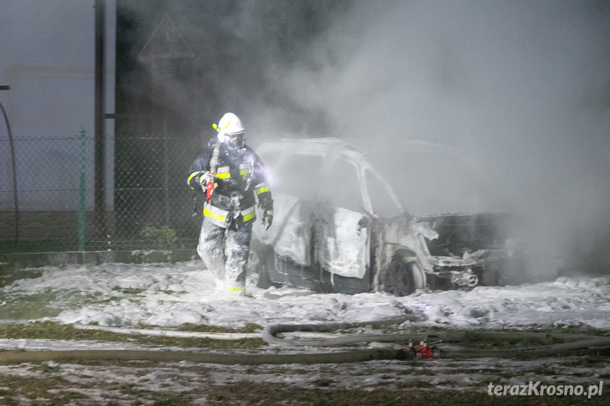 Pożar samochodów w Nadolu