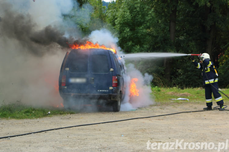 Pożar samochodu w Chorkówce