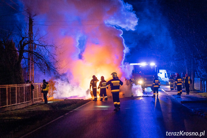 Pożar samochodu w Świerzowej Polskiej