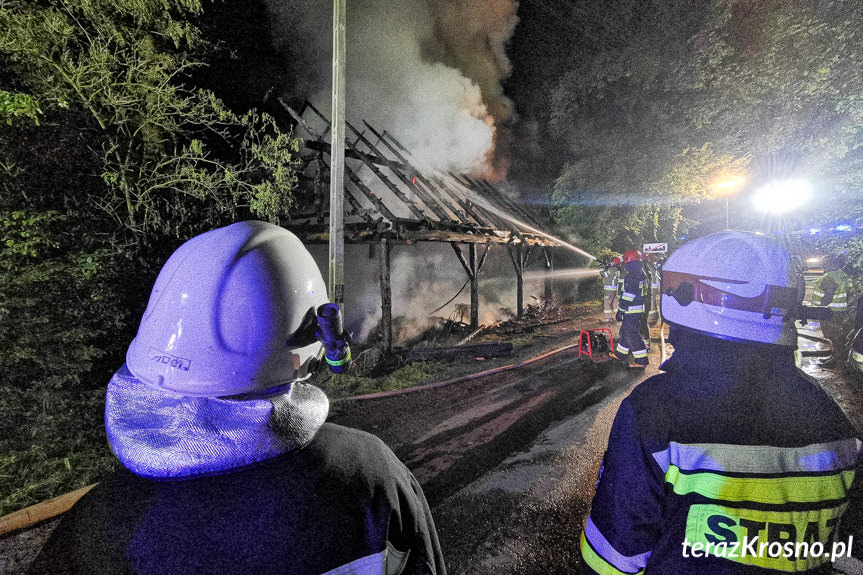 Pożar stodoły w Łączkach Jagiellońskich