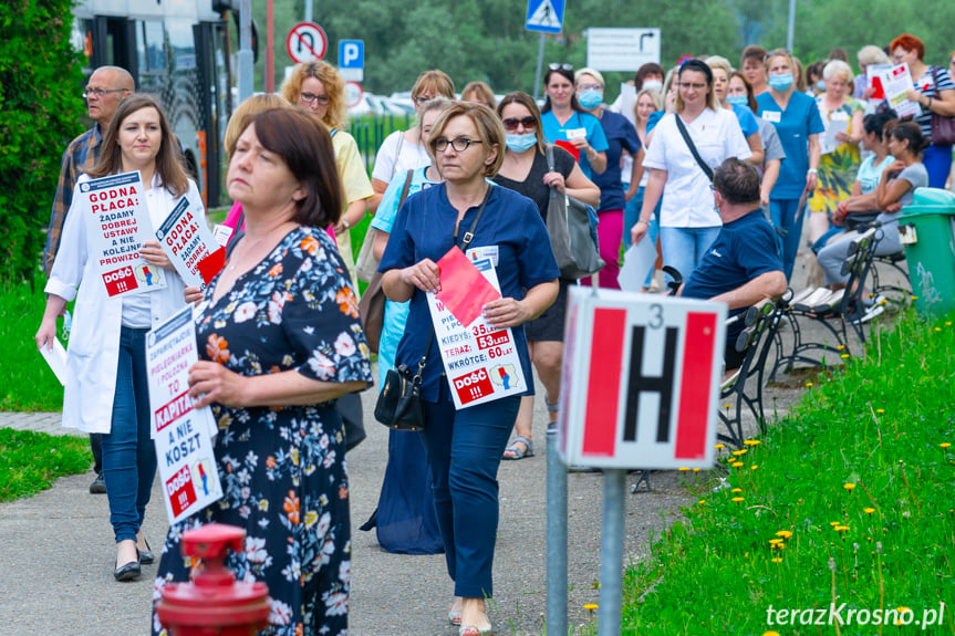 Protest pielęgniarek w Krośnie
