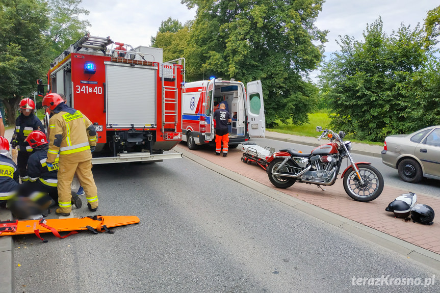 Wypadek motocyklistki na Zręcińskiej