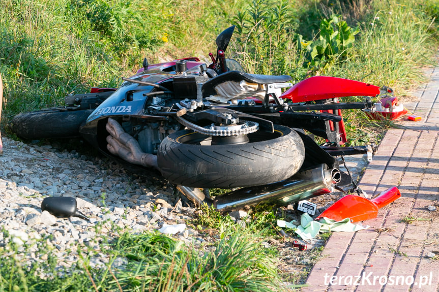 Wypadek motocyklisty w Bajdach