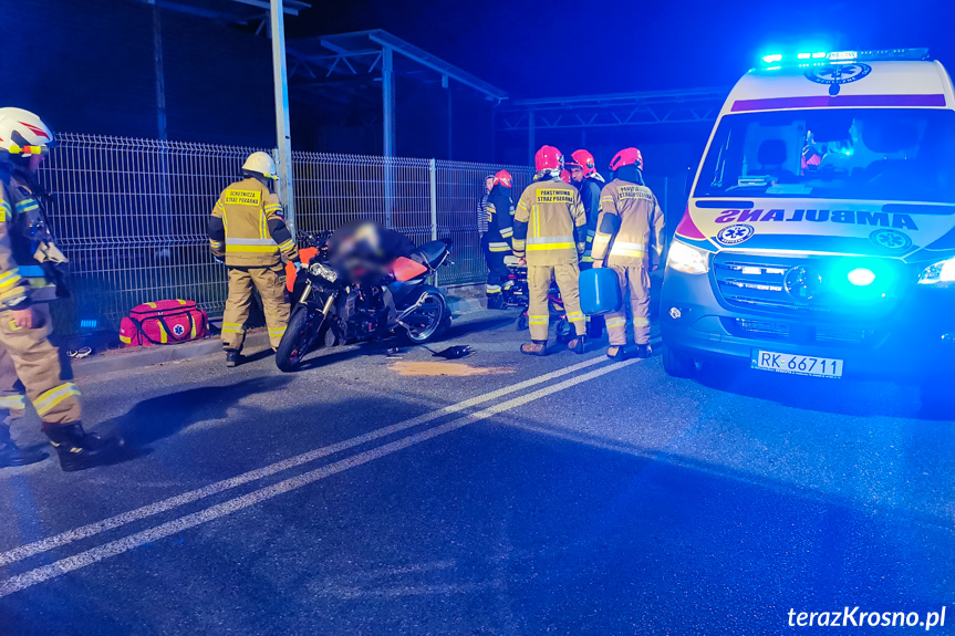 Wypadek motocyklisty w Szczepańcowej