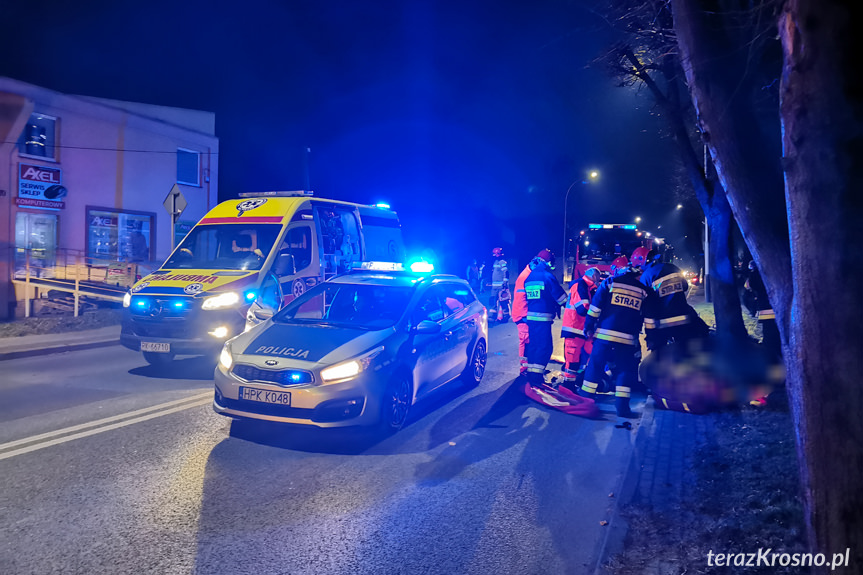 Wypadek na Krakowskiej w Krośnie