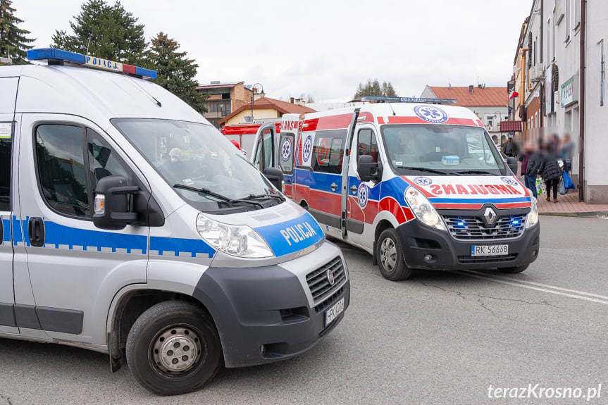 Wypadek w Korczynie na rondzie