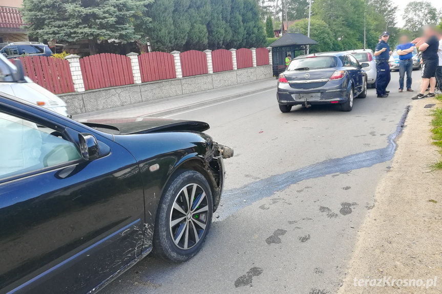 Zderzenie trzech samochodów w Iwoniczu