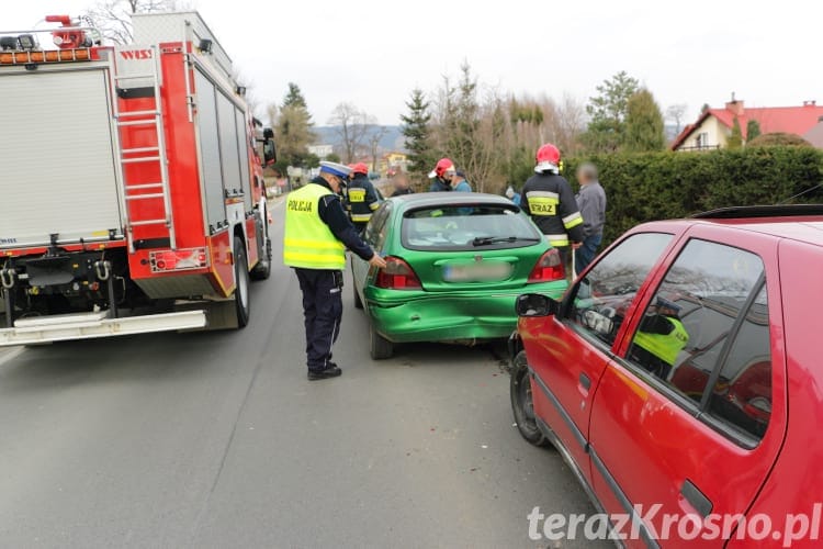 Zderzenie trzech samochodów w Korczynie