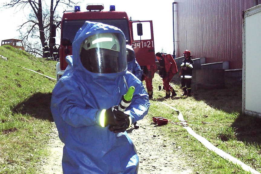 Zdjęcia - Wyciek amoniaku w Korczynie