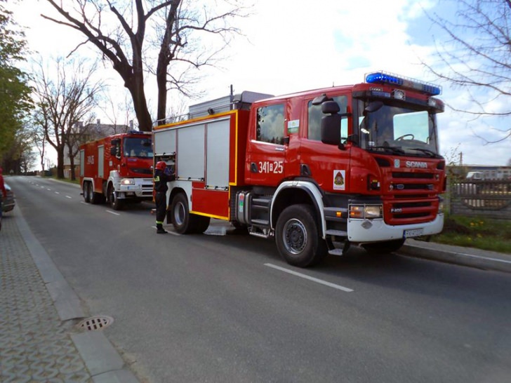 Pożar na terenie tartaku w Polance