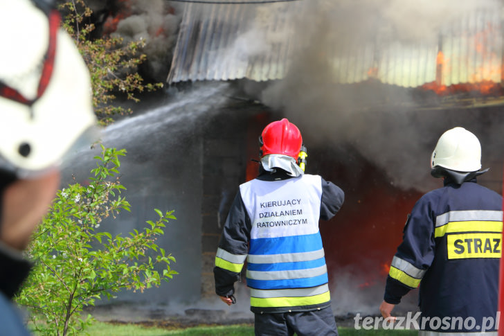 Pożar budynku gospodarczego w Bóbrce