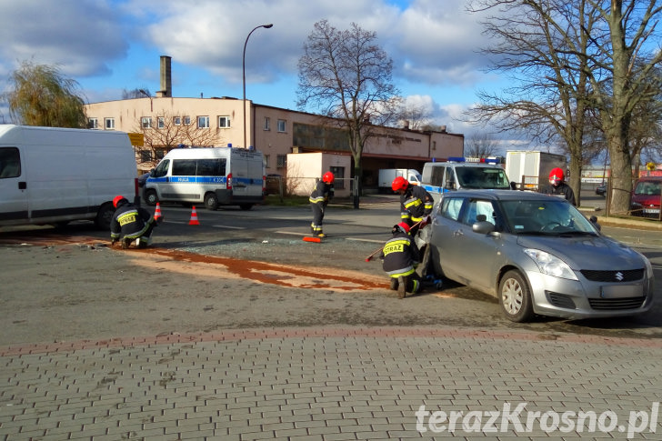Zderzenie trzech samochodów na ul. Składowej w Krośnie
