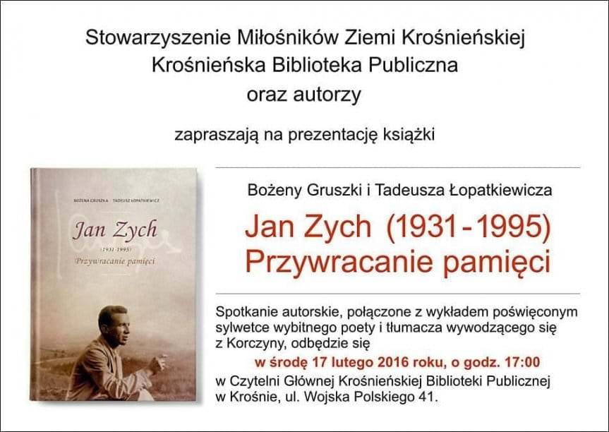 Prezentacja książki Jan Zych (1931-1995). Przywracanie pamięci