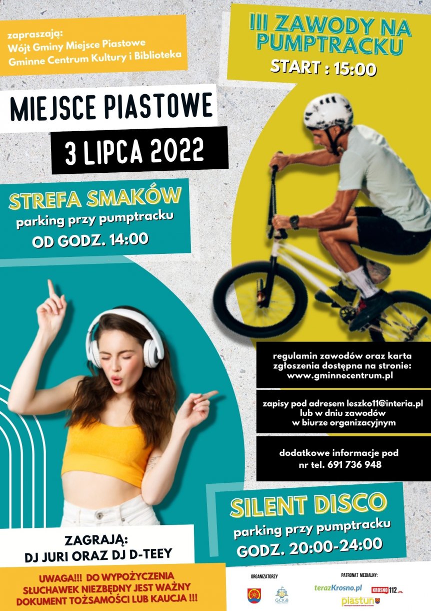 III zawody rowerowe oraz silent disco na pumptracku w Miejscu Piastowym