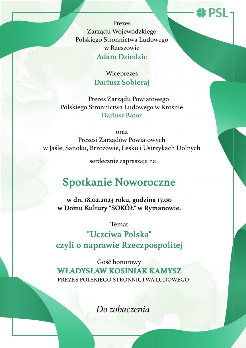 Spotkanie Noworoczne z Władysławem Kosiniakiem-Kamyszem w Rymanowie