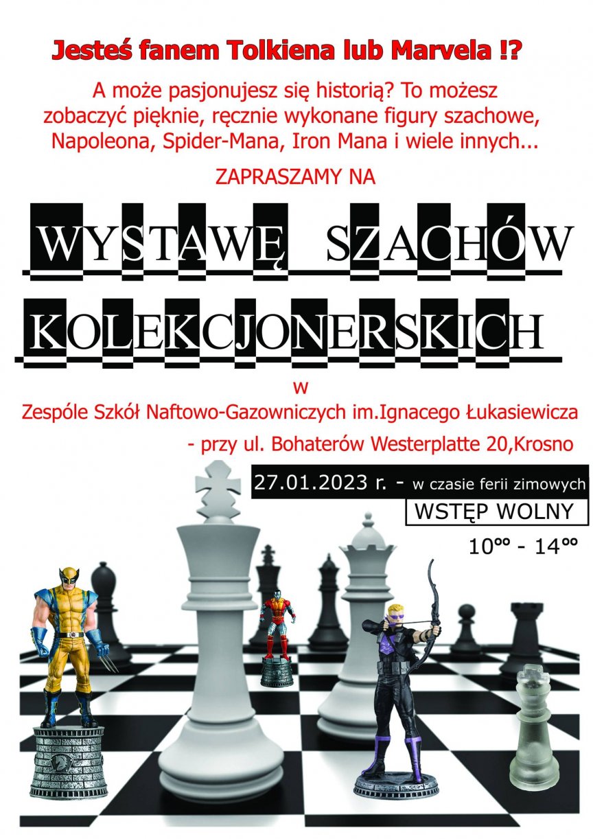 Wystawa szachów kolekcjonerskich w ZSNG w Krośnie 