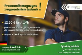 PRACOWNIK MAGAZYNU-12,50 € BRUTTO/H-NIEMCY