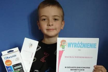 Maciej ze Szkoły Podstawowej w Długiem wyróżniony w konkursie matematycznym