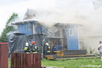Pożar w budynku masarni w Bratkówce