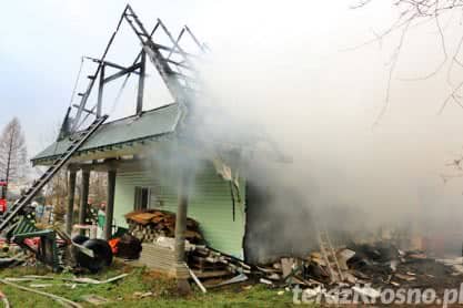 Pożar budynku mieszkalno - gosdpodarczego w Odrzykoniu