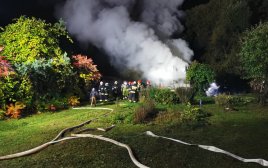 Pożar domku letniskowego w Jedliczu