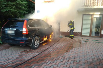 Pożar samochodu w Targowiskach